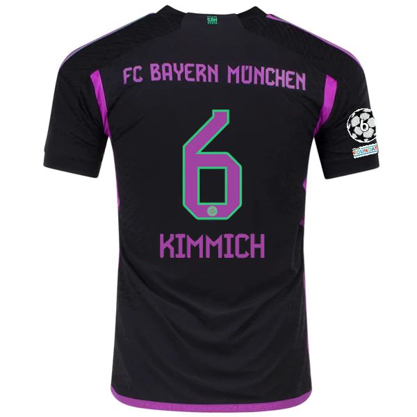 Image of adidas Bayern Munich Authentic Joshua Kimmich Away Jersey w/ Champions League Pa