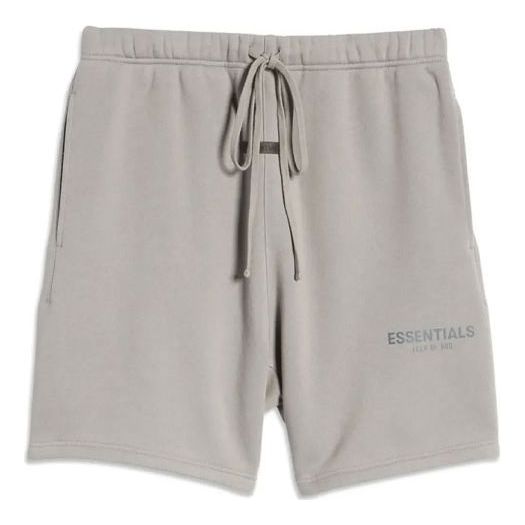 Image of Fear of God Essentials SS21 Cotton-Blend Drawstring Shorts Cement Pebble FOG-SS2