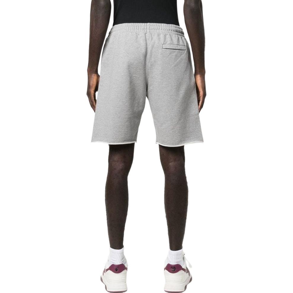 Image of Men's OFF-WHITE SS22 Solid Color Logo Printing Straight Shorts Version Gray OMCI