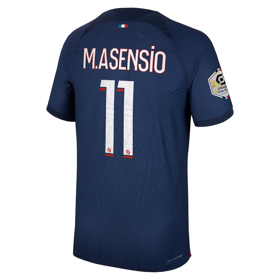 Image of Nike Paris Saint-Germain Authentic Match Marco Asensio Home Jersey w/ Ligue 1 Ch