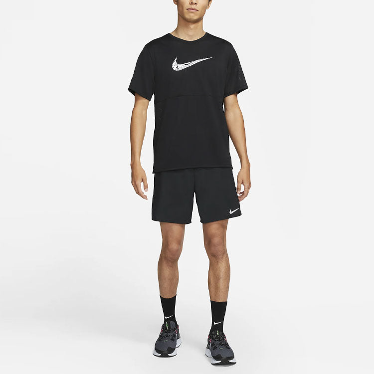 Image of Men's Nike Solid Color Logo Casual Running Sports Black Shorts CZ9061-010
