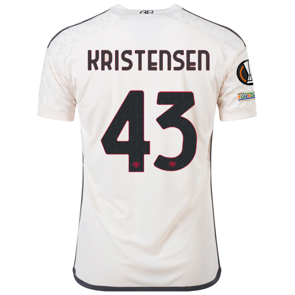 Image of adidas A.S Roma Rasmus Kristensen Away Jersey w/ Europa League Patches 23/24 (Be