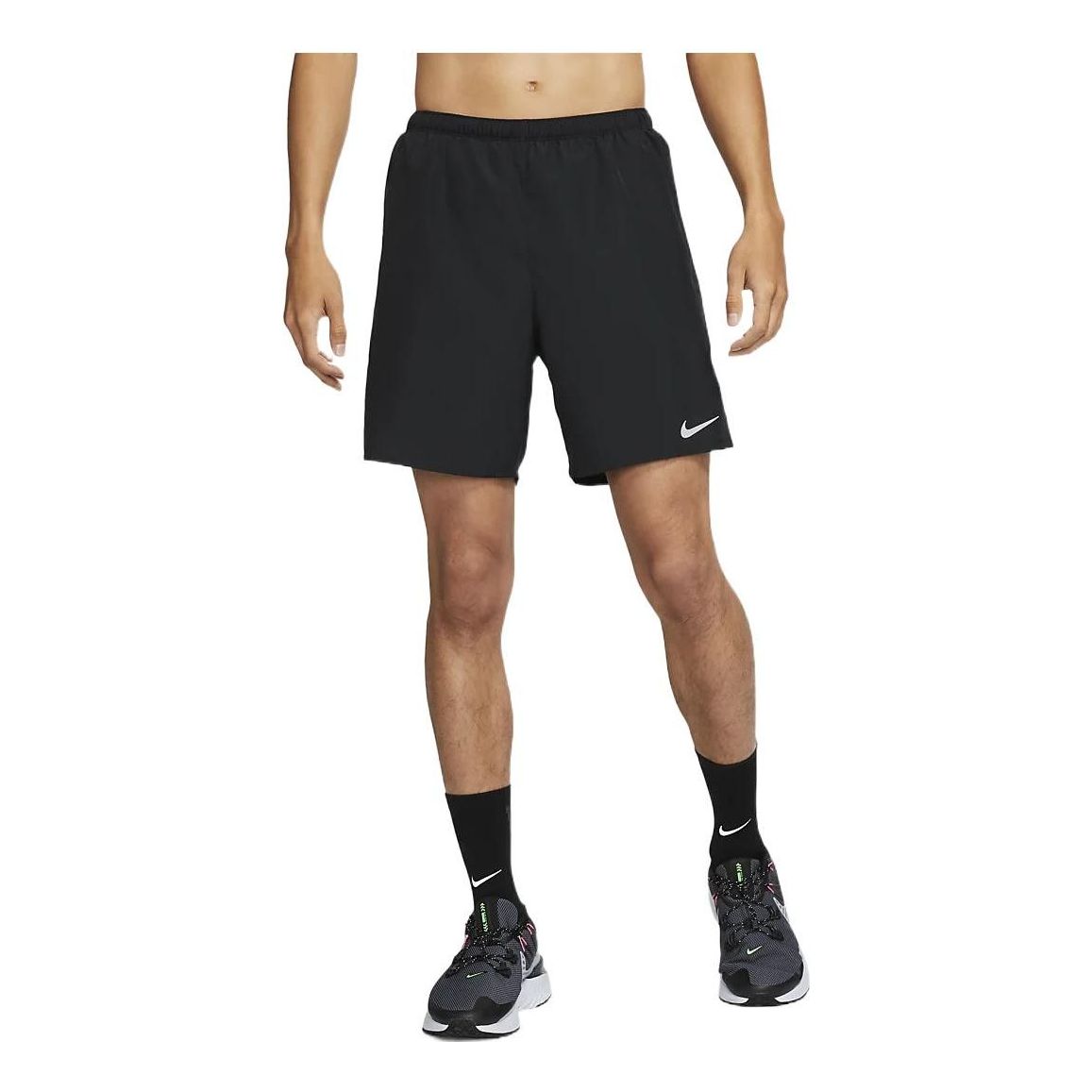 Image of Men's Nike Solid Color Logo Casual Running Sports Black Shorts CZ9061-010