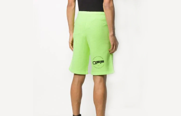 Image of OFF-WHITE SS20 Mens Cotton 3D Pencil Bermuda Fluorescence OMCI006R20E300106210