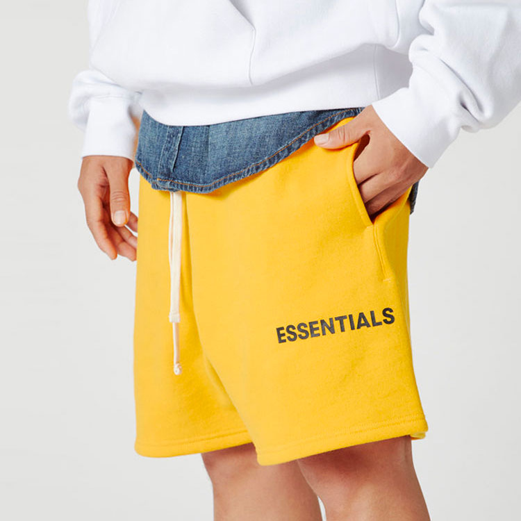 Fear of God Essentials FW18 Graphic Sweat Shorts Yellow FOGPAMZ-YE-01