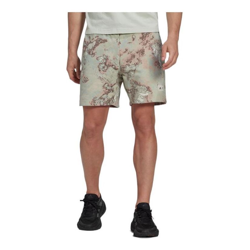 Image of adidas Printing Lacing Straight Casual Shorts Unisex Green HG6440