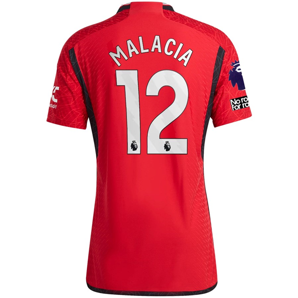 Image of adidas Manchester United Authenitc Tyrell Malacia Home Jersey 23/24 w/ EPL + No