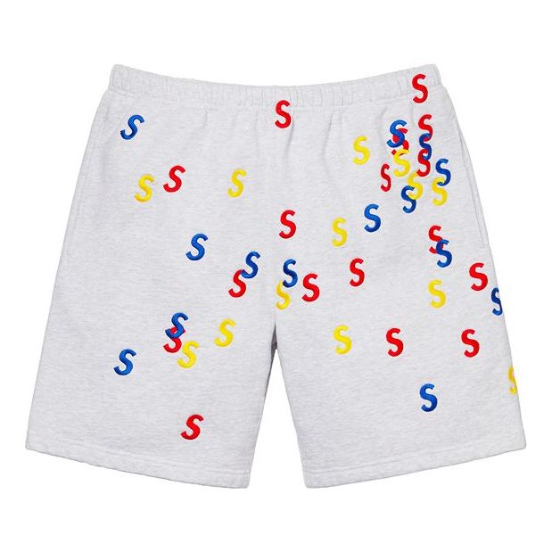 Supreme SS21 Week4 Embroidered S Sweatshort Full Print Alphabet Sports Shorts Un