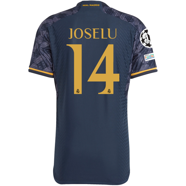 Image of adidas Real Madrid Authentic Joselu Away Jersey w/ Champions League + Club World
