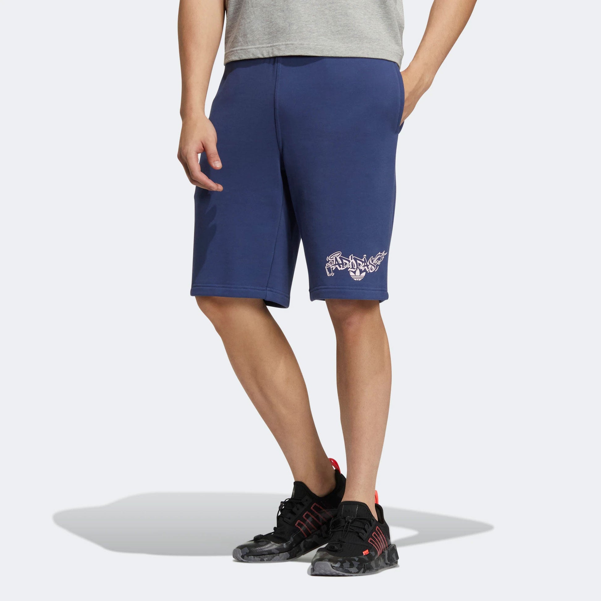 Men's adidas originals Solid Color Alphabet Printing Casual Sports Shorts Blue H