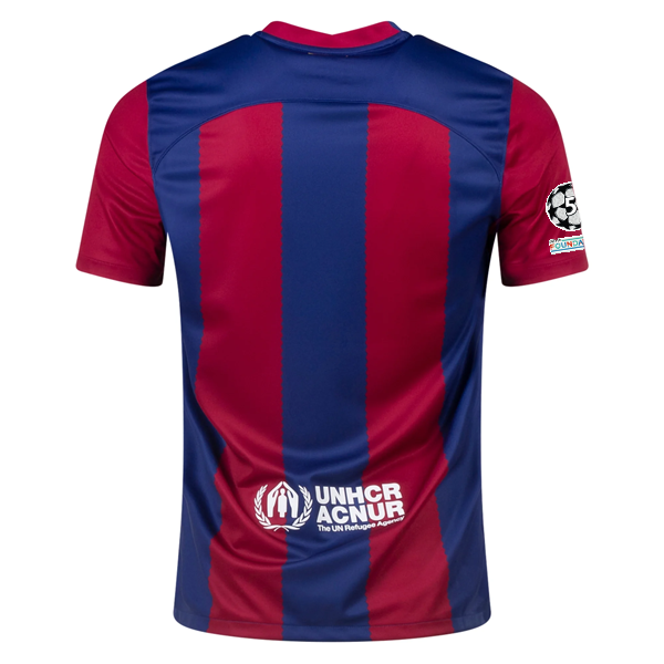Image of Nike Barcelona Heimtrikot 23/24 mit Champions League-Aufnähern (Noble Red/Loyal Bl