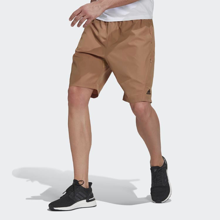 Image of adidas Short O-shape M Logo Sports Loose Shorts Yellow H54032