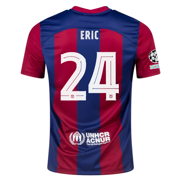 Image of Nike Barcelona Eric García Home Jersey 23/24 w/ Champions League Patches (Noble