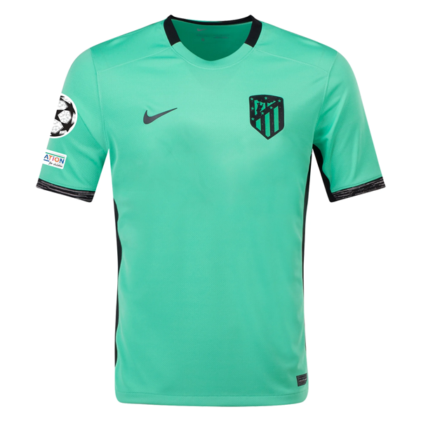 Nike Atletico Madrid Third Jersey w/ Champions League Patches 23/24 (Spring Gree