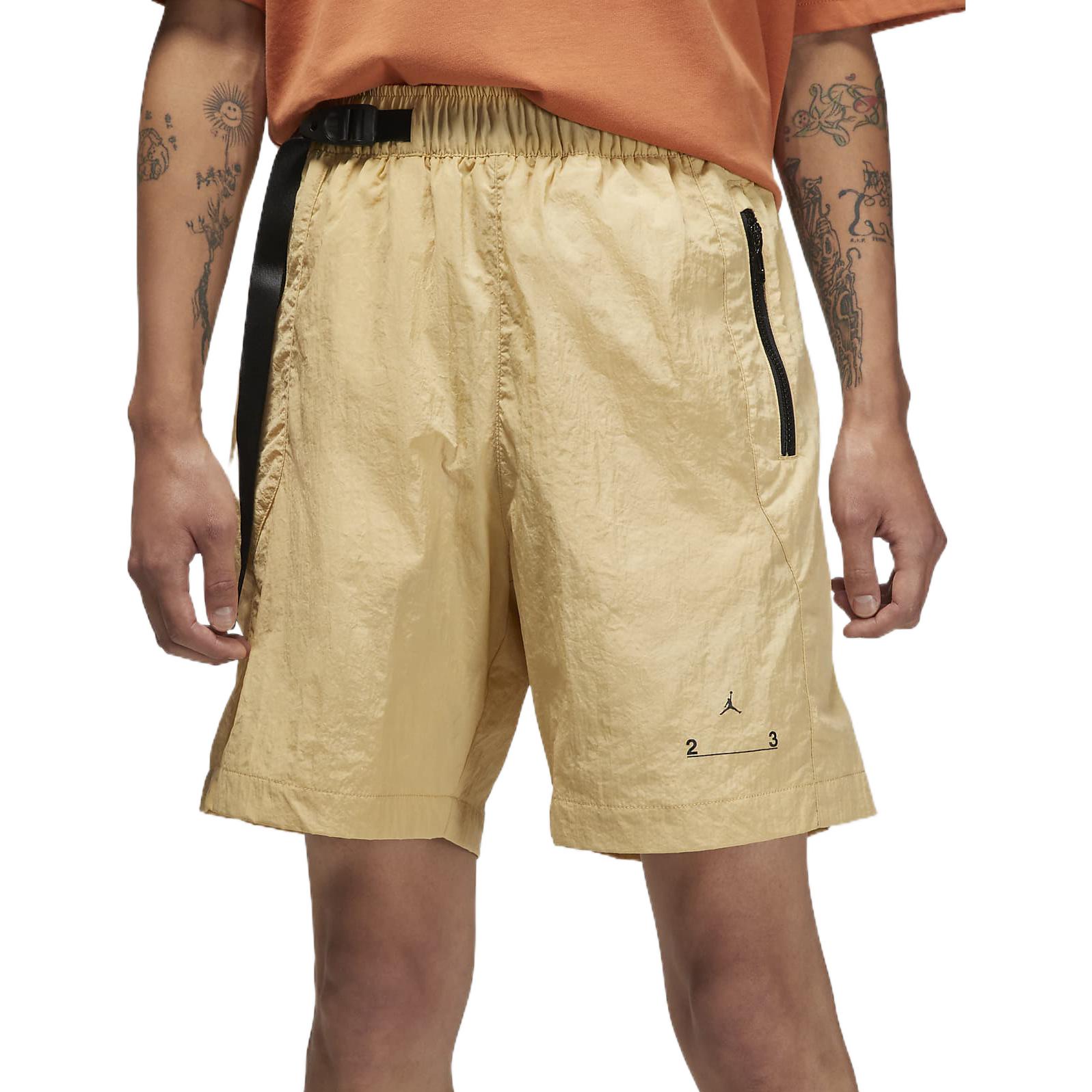 Air Jordan Solid Color Logo Woven Casual Shorts Yellow DQ7876-252