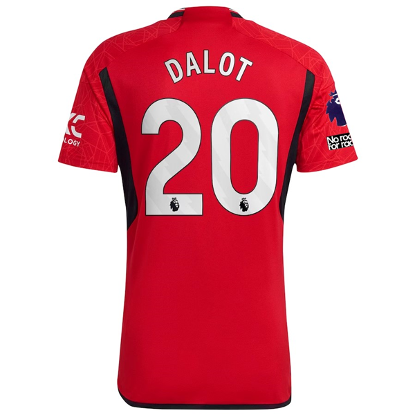 Image of adidas Manchester United Diogo Dalot Home Jersey 23/24 w/ EPL + No Room For Raci