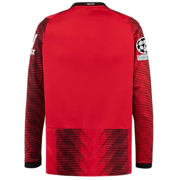 Puma AC Milan Long Sleeve Home Jersey w/ Champions League Patches 23/24 (Red/Pum