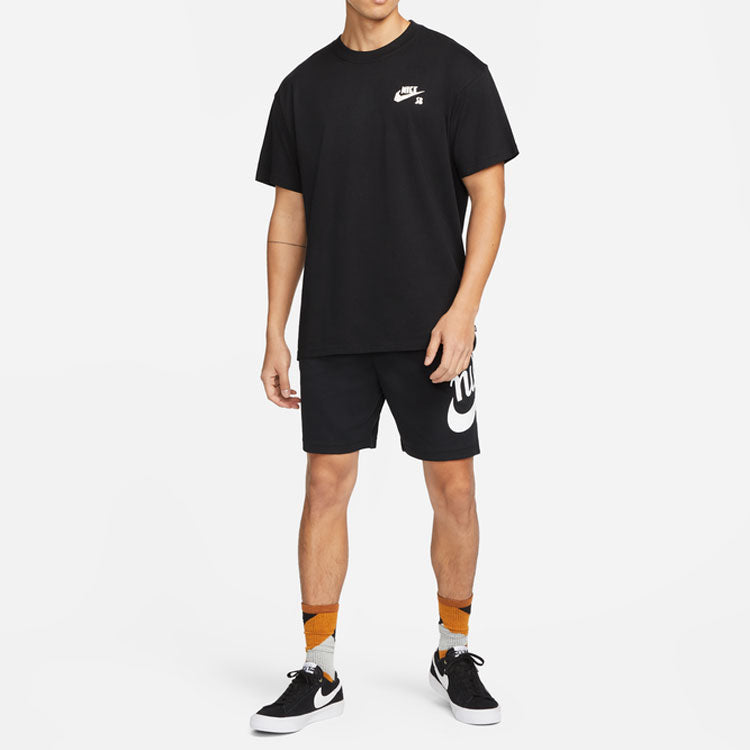 Image of Men's Nike Alphabet Logo Lacing Straight Casual Shorts Black DQ1173-010