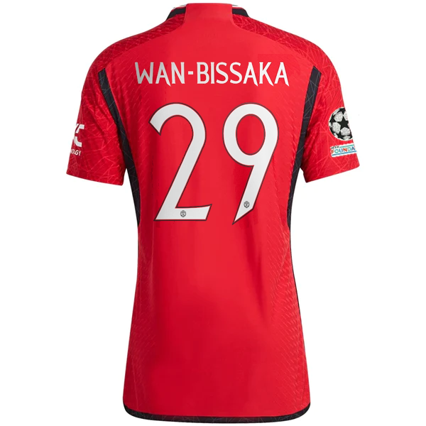 Image of adidas Manchester United Authentic Aaron Wan-Bissaka Home Jersey 23/24 w/ Champi