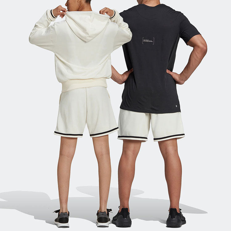 Image of adidas U SHO Logo Label Gerade Shorts mit elastischem Bund Weiß HY5517