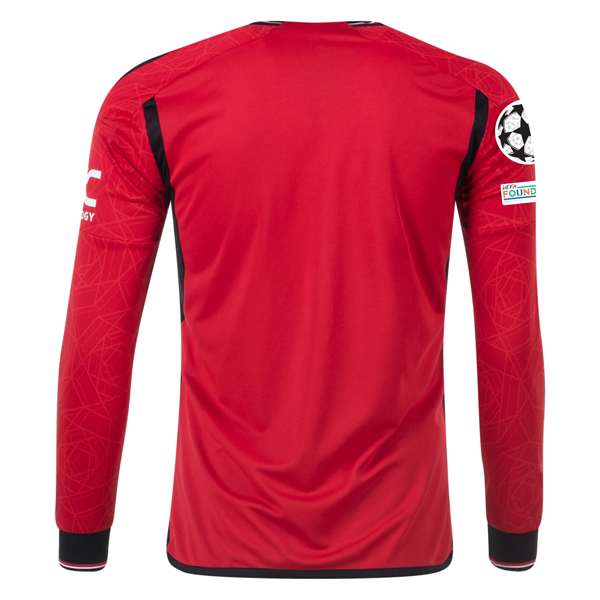 Image of adidas Manchester United Authentic Long Sleeve Home Jersey w/ Champions League P
