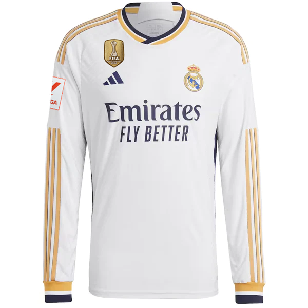 Image of adidas Real Madrid Authentic Home Jersey w/ La Liga  Club World Cup Champion Pat