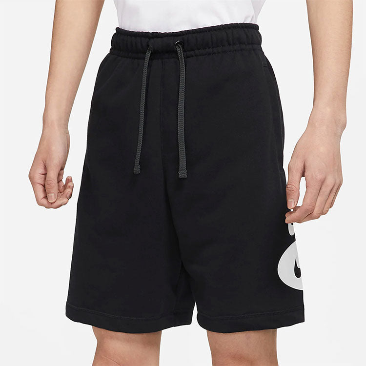 Image of Nike Sportswear Contrasting Colors Logo Loose Lacing Casual Shorts Black DM5488-