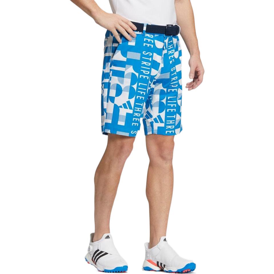 Image of adidas Pattern Printing Straight Shorts Japanese Version Men's Blue HA3287