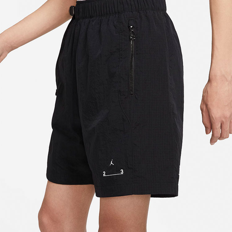 Air Jordan Solid Color Logo Woven Casual Shorts Black DQ7876-010