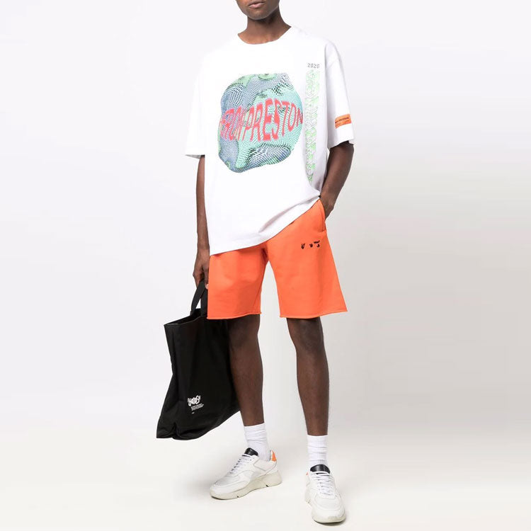 OFF-WHITE FW21 Logo Sports Shorts Ordinary Version Orange OMCI006F21FLE0022010
