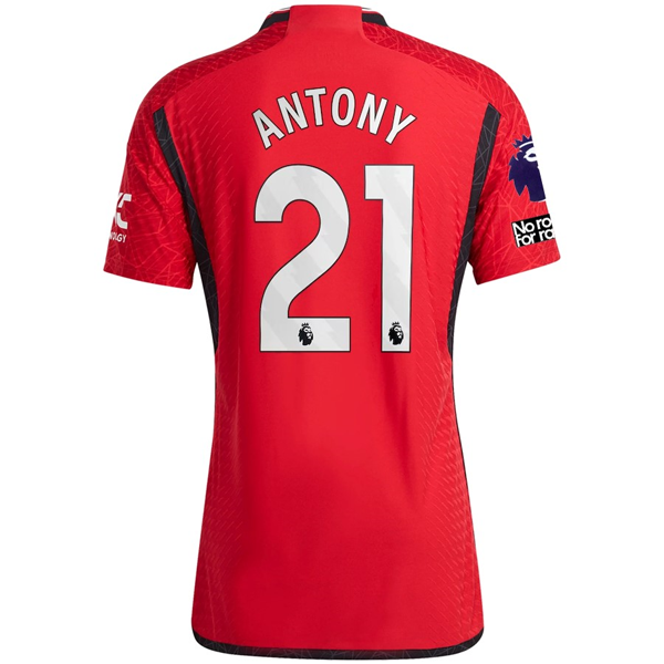 Image of adidas Manchester United Authentic Antony Home Jersey 23/24 w/ EPL + No Room For