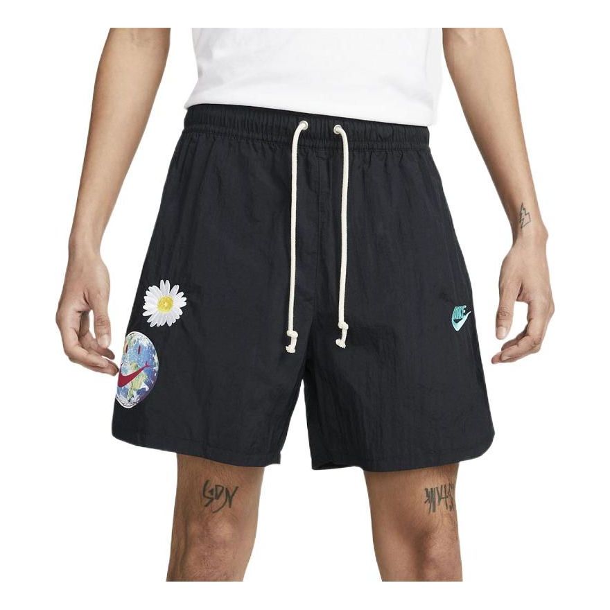 شورت Nike Daisy Earth المنسوج المطبوع للرجال باللون الأسود DM5058-010