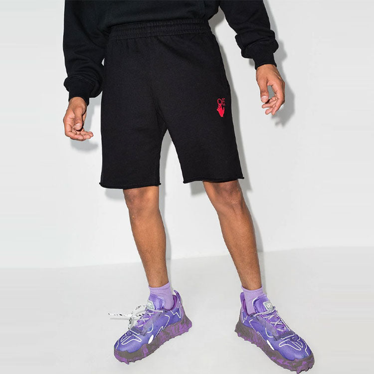OFF-WHITE FW21 Logo Pants Sports Shorts Ordinary Version Black OMCI006F21FLE0051