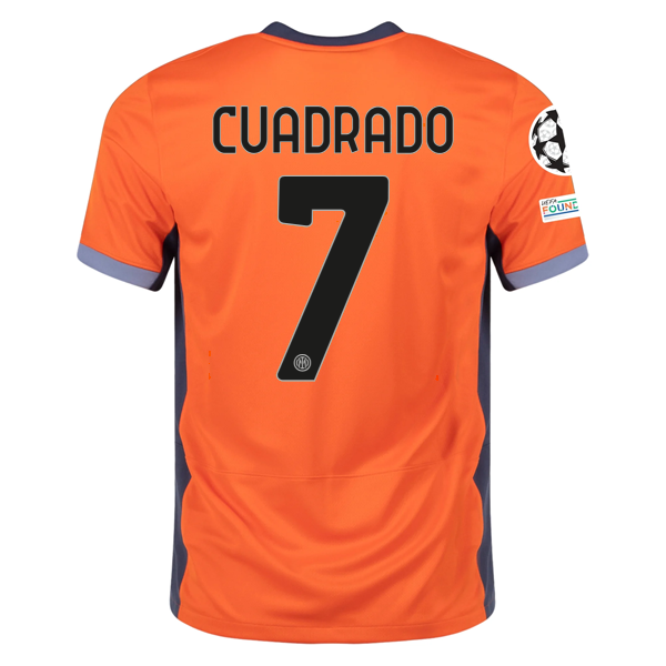 Image of Nike Inter Milan Juan Cuadrado Third Jersey w/ Champions League Patches 23/24 (S