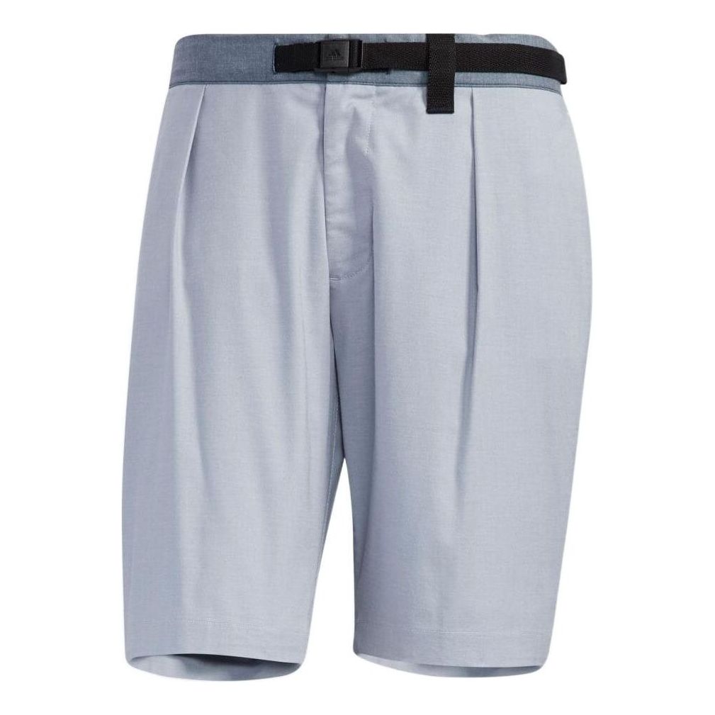Image of Men's adidas Solid Color Lacing Straight Casual Shorts Silver GM0814