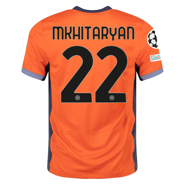 Image of Nike Inter Milan Henrikh Mkhitaryan Third Jersey w/ Champions League Patches 23/