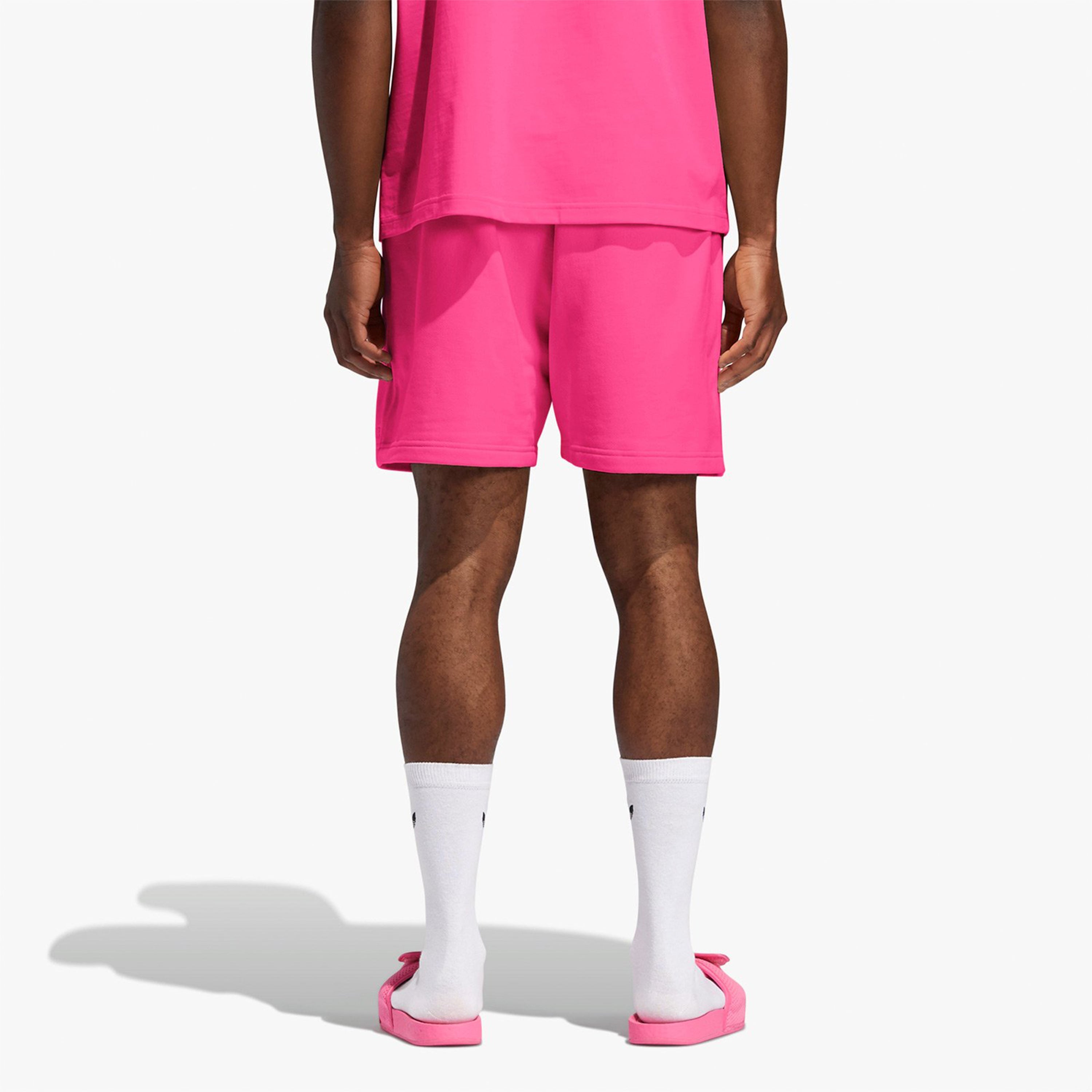 Image of adidas originals Pharrell Williams Pw Embroidered Logo Shorts Pink GH4399