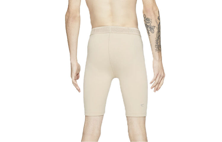 Image of Men's Nike x MMW Crossover Solid Color Yoga 3 In 1 Sports Shorts Cream Yellow DD