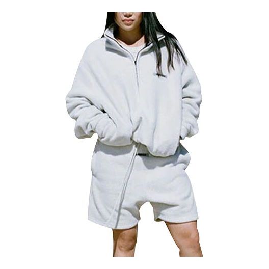Image of Fear of God Essentials SS20 Polar Fleece Sweat Shorts Cream White FOG-SS20-97