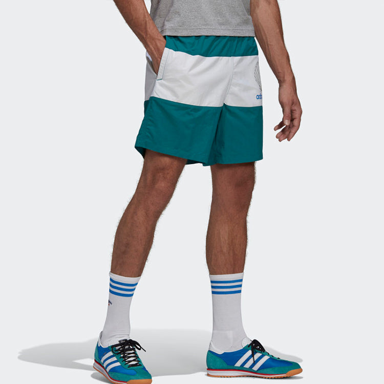 Image of adidas originals x NOAH Shell Logo Trunks 'White Green' GE1259