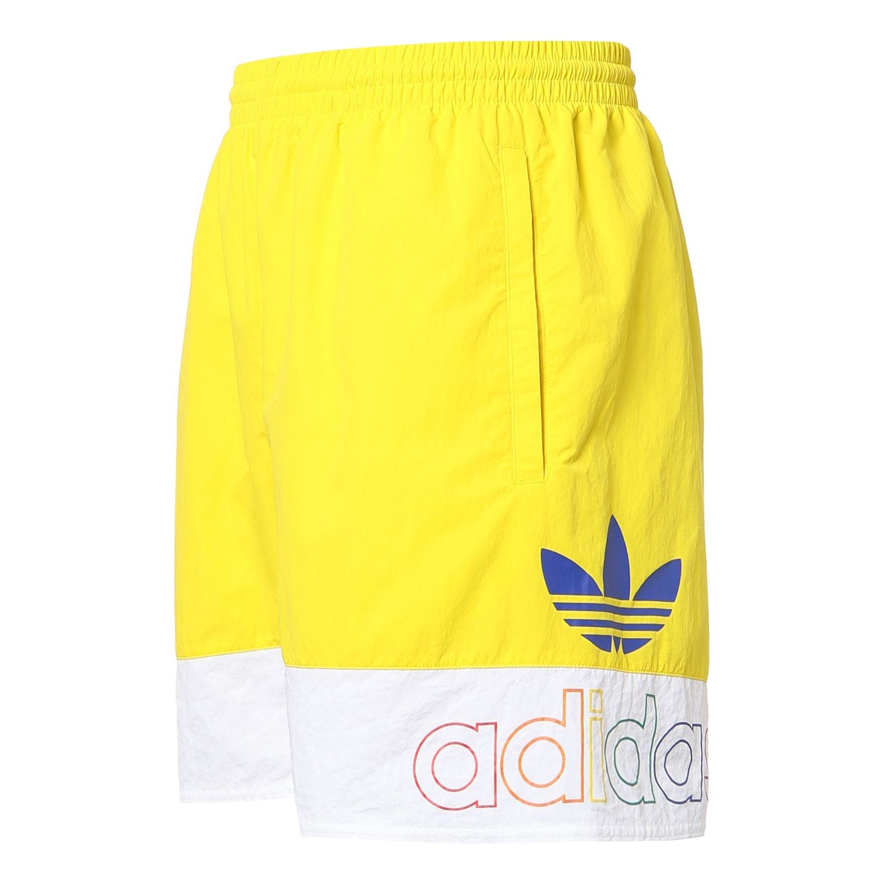 Image of adidas originals Contrasting Colors Logo Printing Sports Shorts Yellow GD0954