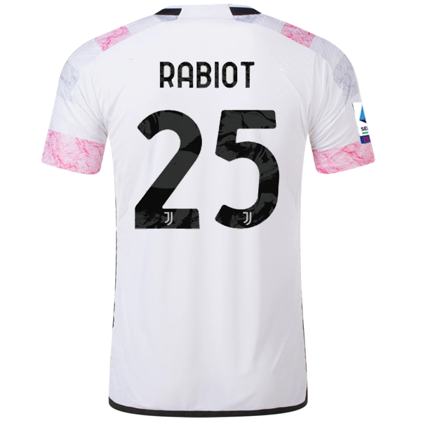 adidas Juventus Authentic Adrian Rabiot Away Jersey w/ Serie A Patch 23/24 (Whit