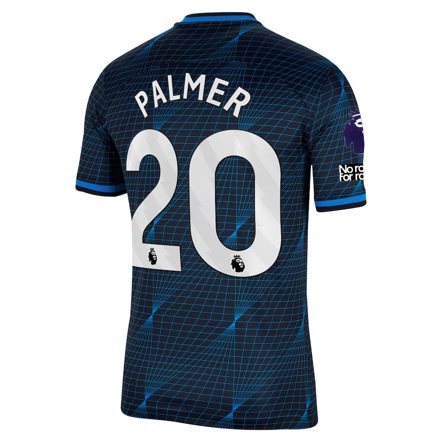 Nike Chelsea Cole Palmer Away Jersey w/ EPL + No Room For Racism Patches 23/24 (