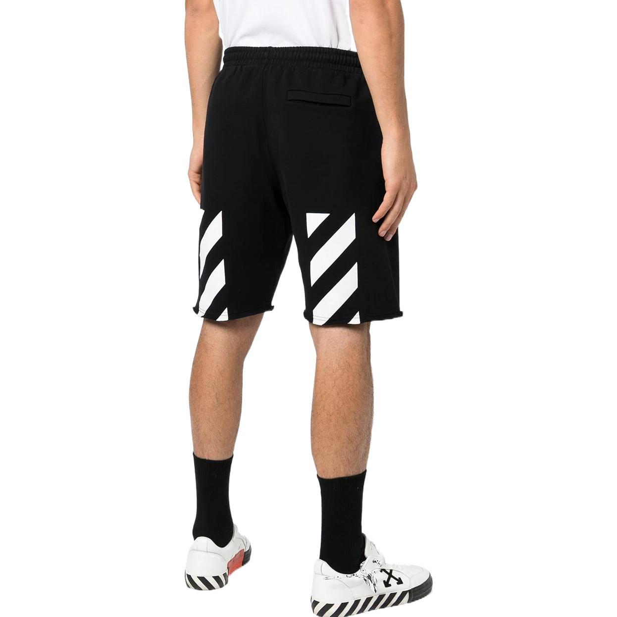 Men's OFF-WHITE SS22 Logo Printing Sports Shorts Version Black OMCI006C99FLE0011