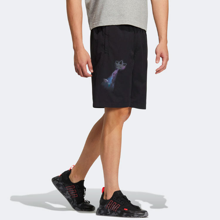 Men's adidas originals Solid Color Athleisure Casual Sports Shorts Black H54678