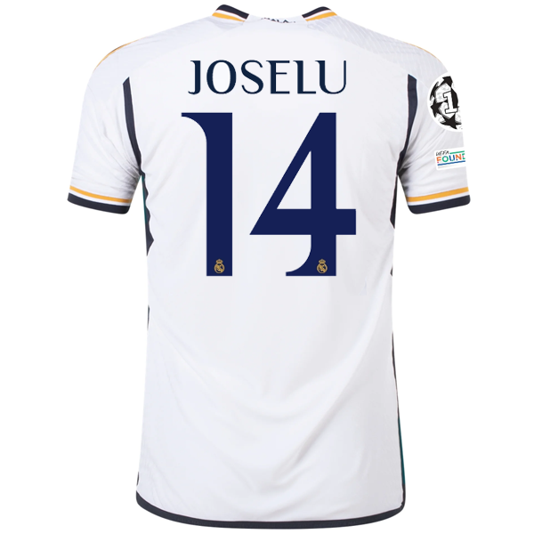 Image of adidas Real Madrid Authentic Joselu Home Jersey w/ Champions League + Club World