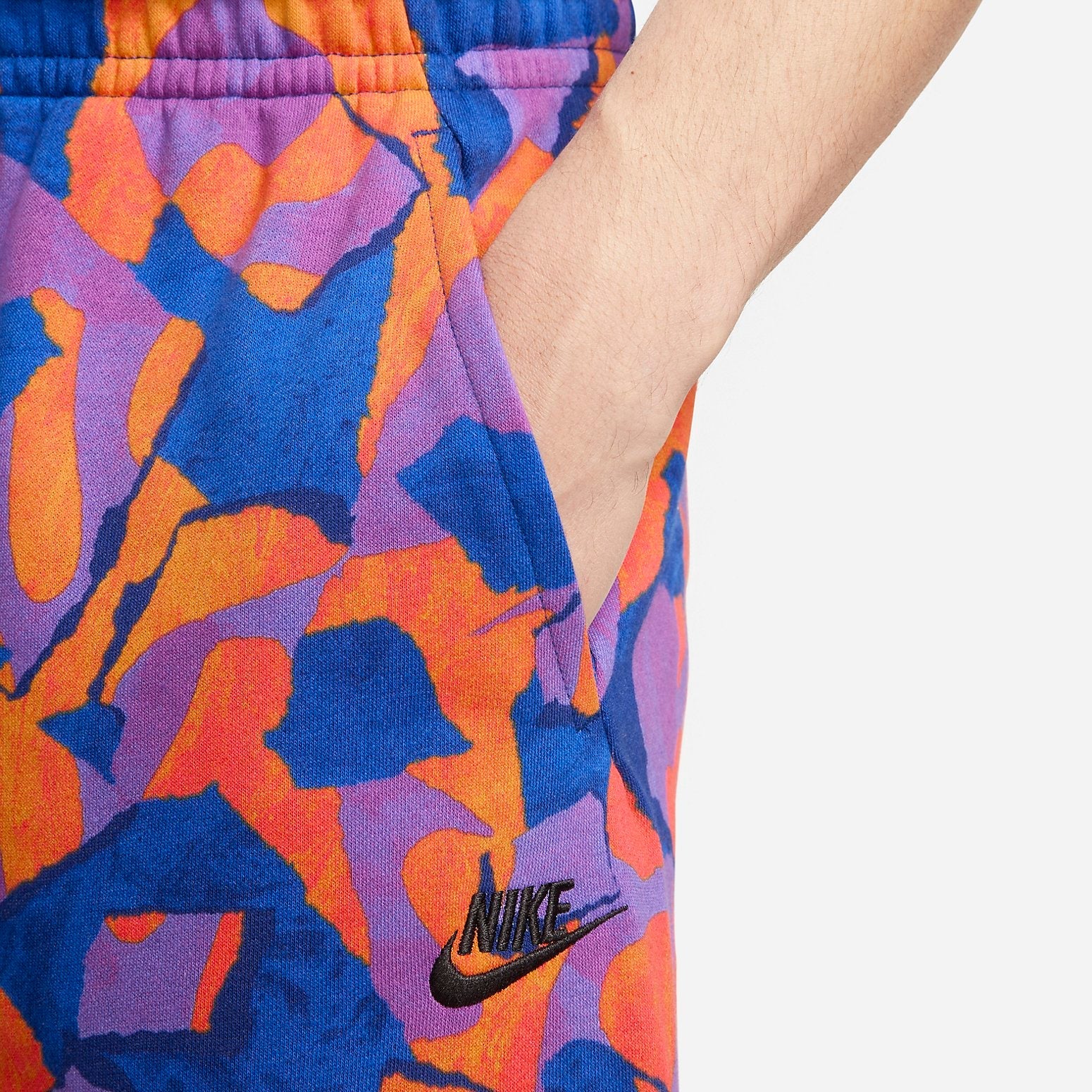 Image of Nike Club Fleece French Terry Shorts 'Vivid Purple Deep Royal Blue' DX0804-551