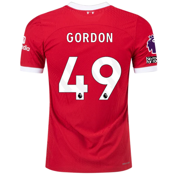 Image of Nike Liverpool Authentic Gordan Vaporknit Match Home Trikot mit EPL + No Room For