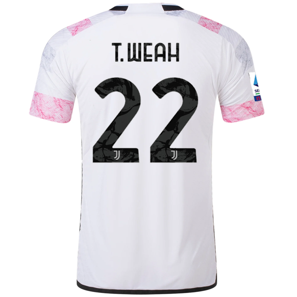 adidas Juventus Authentic Timothy Weah Away Jersey w/ Serie A Patch 23/24 (White