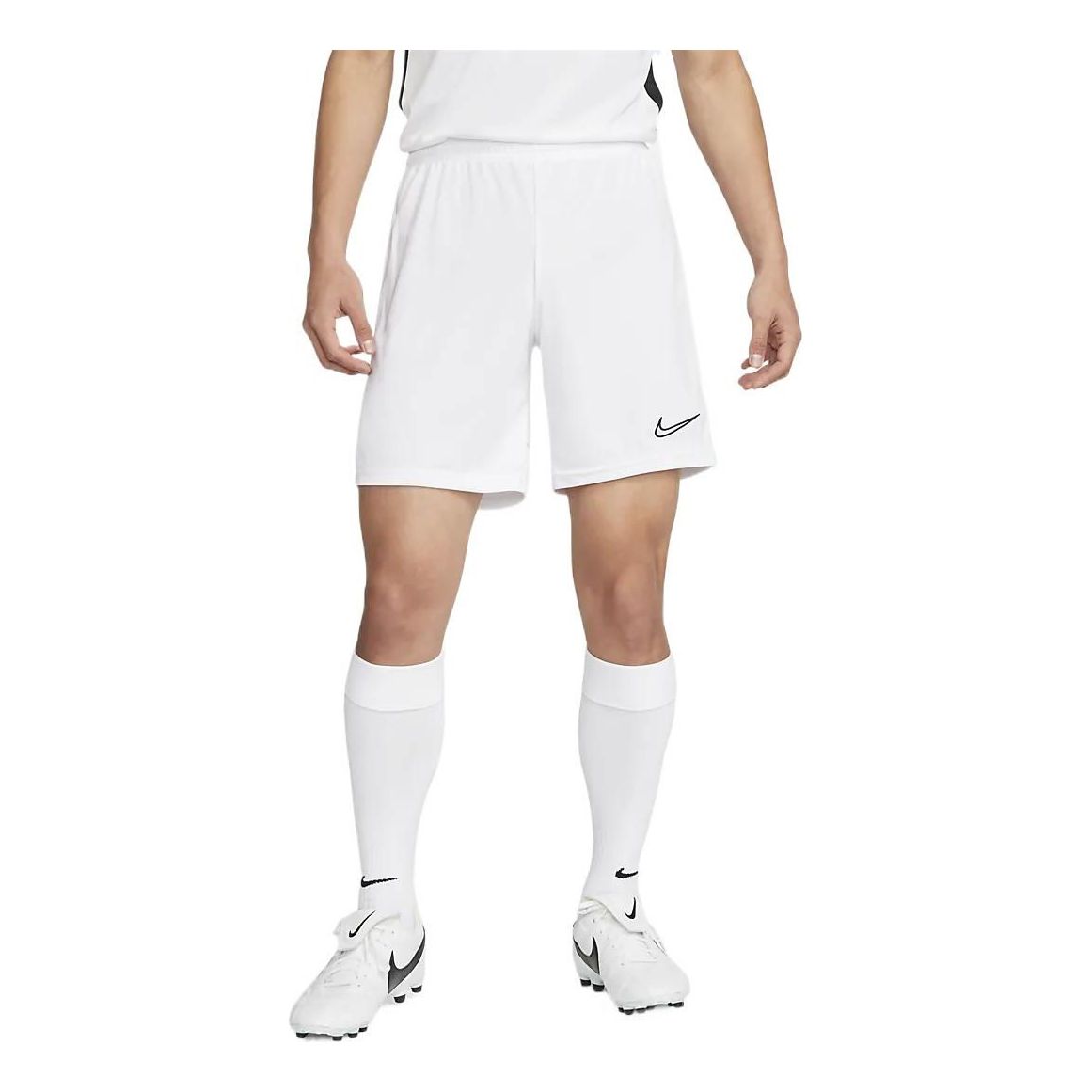 Image of Nike Dri-FIT Academy Strick-Sportshorts in einfarbigem Logo für Herren, weiß, CW6108-100